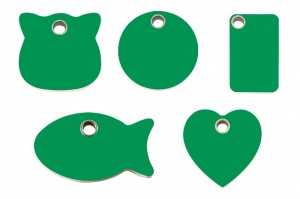 Green Plastic Engraved Cat Tags by Red Dingo